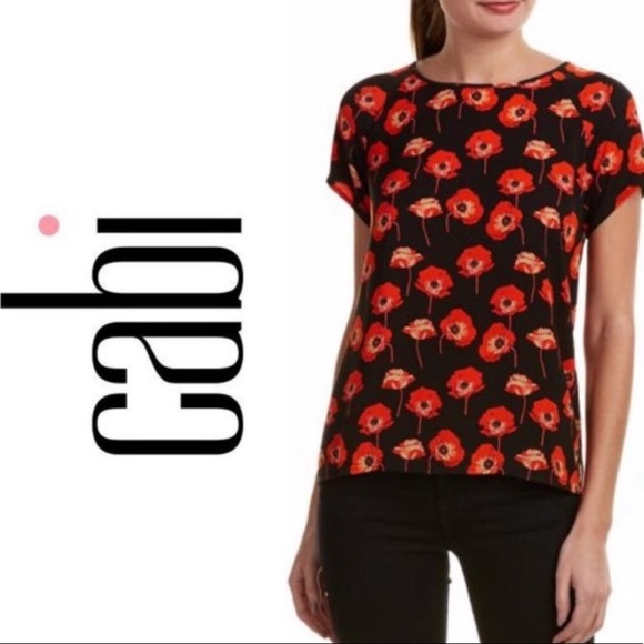 Cabi Flanders Poppy blouse with split ask style number #3251 size medium - Picture 6 of 7